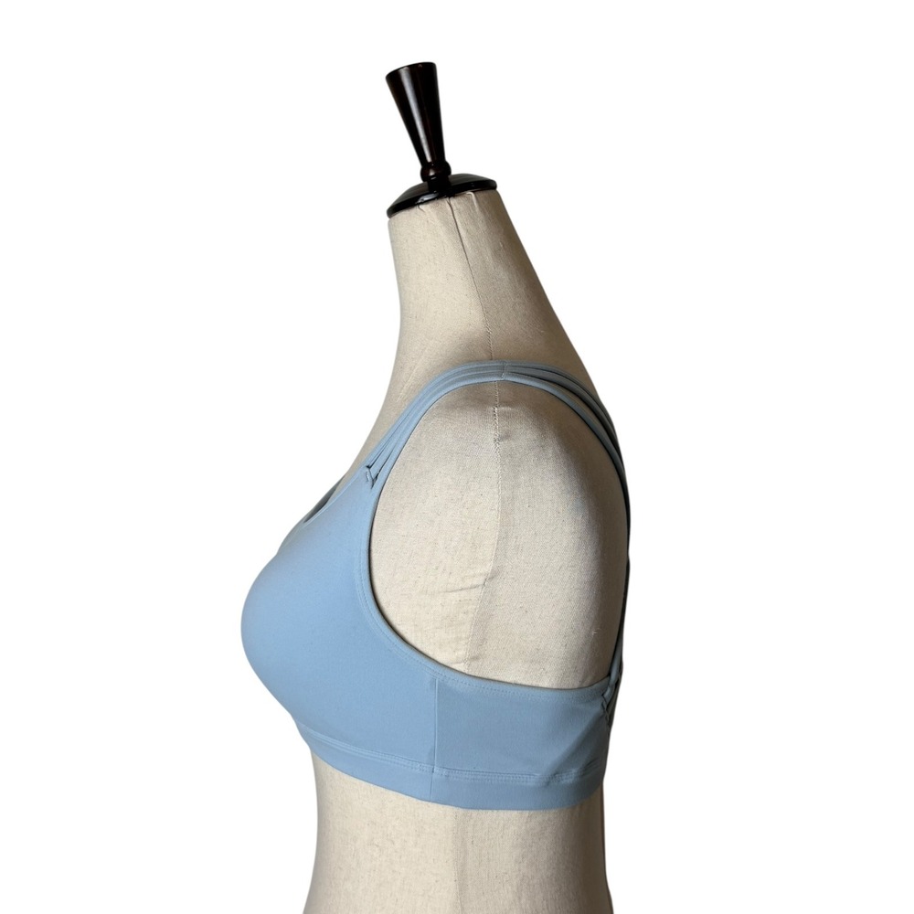 Athleta Sports Bra Women Small Blue Strappy Lattice Back Yoga Running Athleisure - Picture 5 of 12
